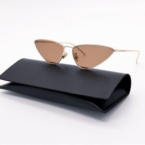 Saint Laurent 63 MM Gold Cat Eye Sunglasses